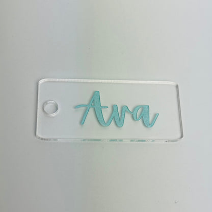 Clear Personalized Name Keychain