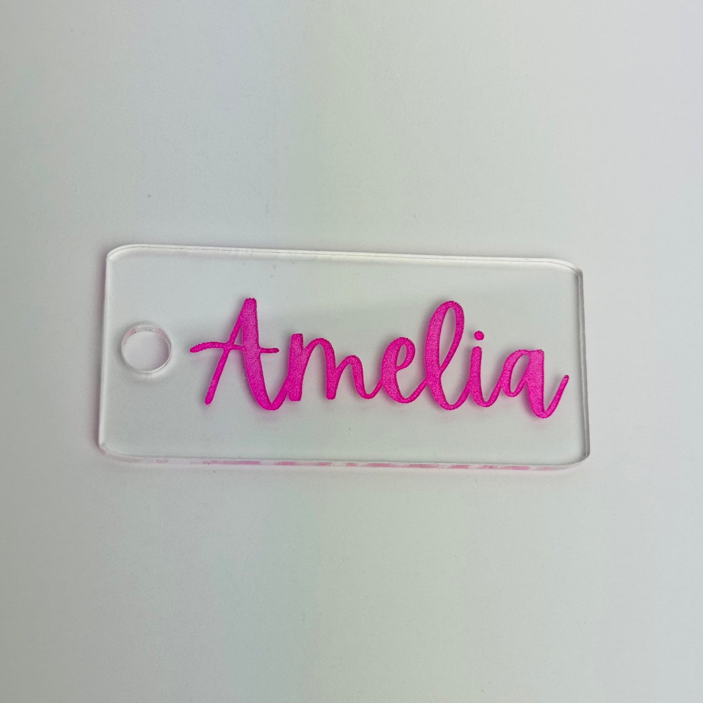 Clear Personalized Name Keychain