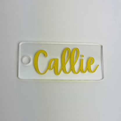 Clear Personalized Name Keychain