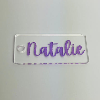 Clear Personalized Name Keychain