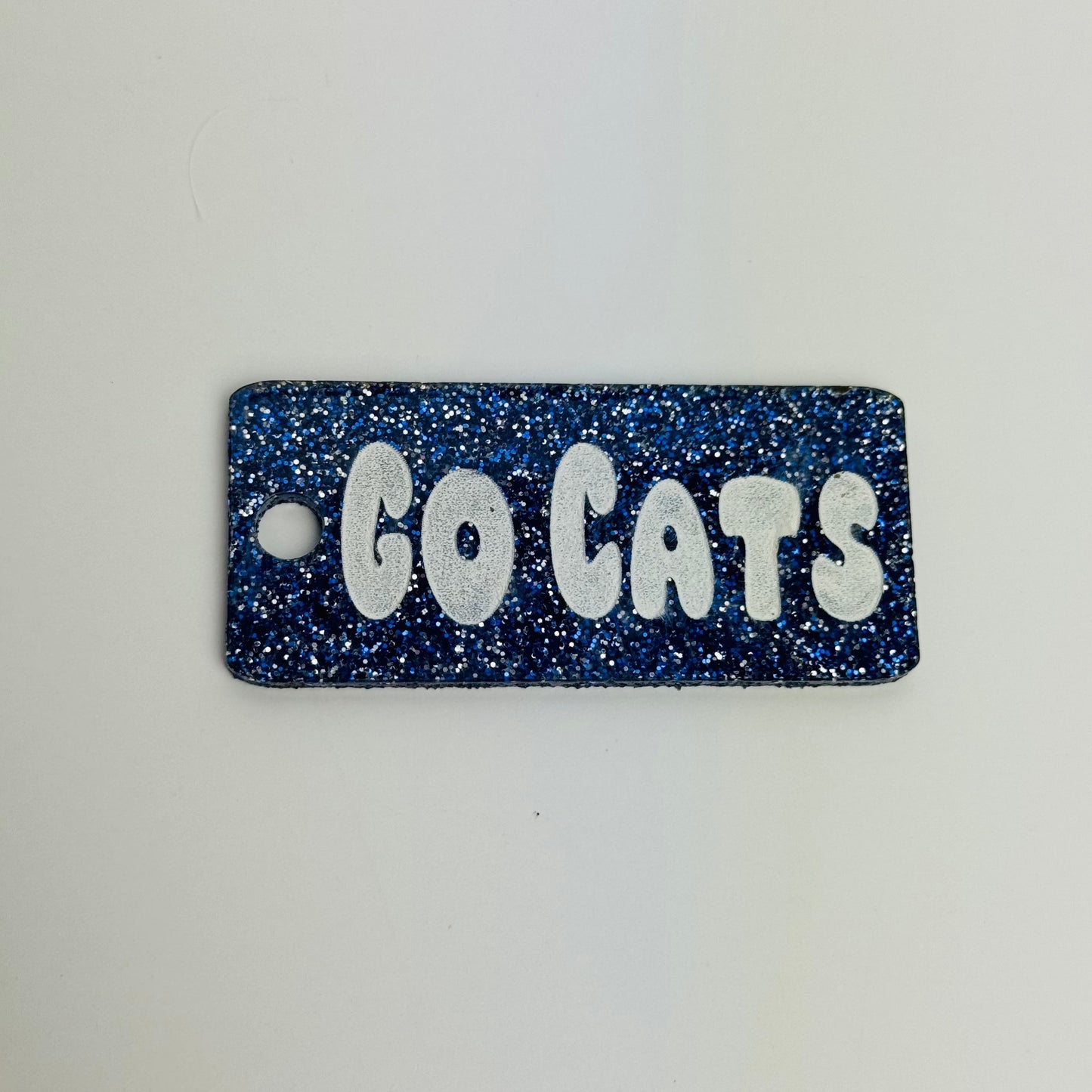 Sparkly Blue Go Cats Keychain